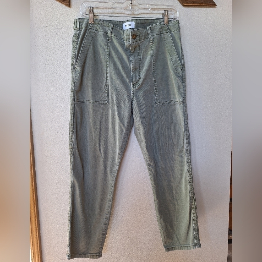 Pistola Womens Army Green Ankle Pants. Stretch. Size 31